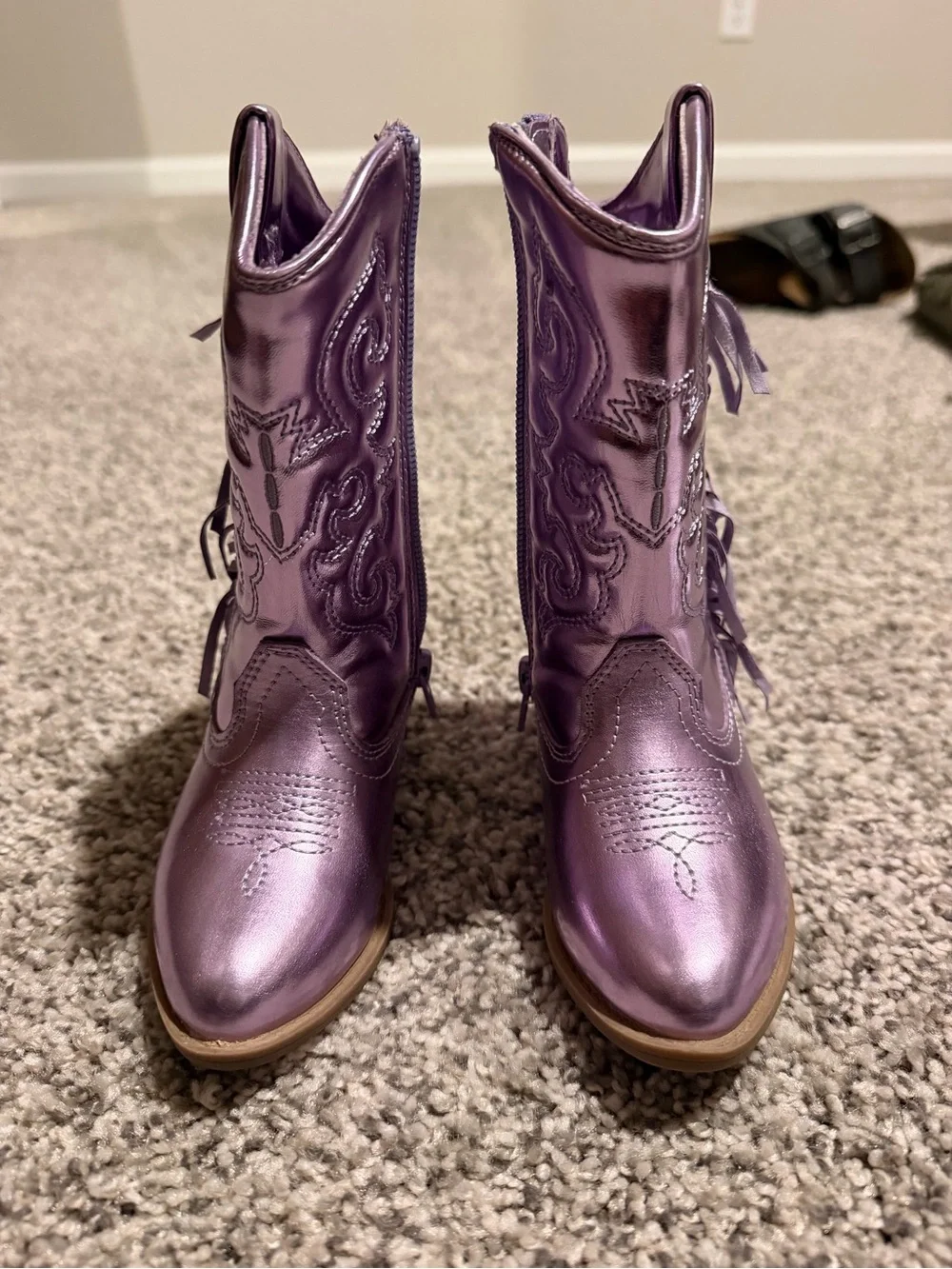 Metallic Purple toddler western Boots